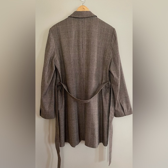 CO Belted Glen Plaid Longline Blazer Coat in Italian Wool - Size L - Picture 13 of 16